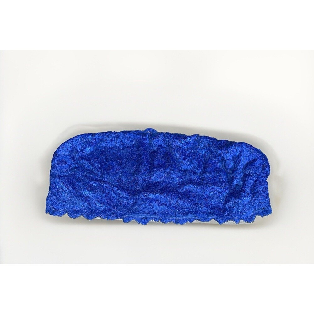 Cosabella Flirtie Lace Strapless Bandeau Bralette Royal Blue Size L/G